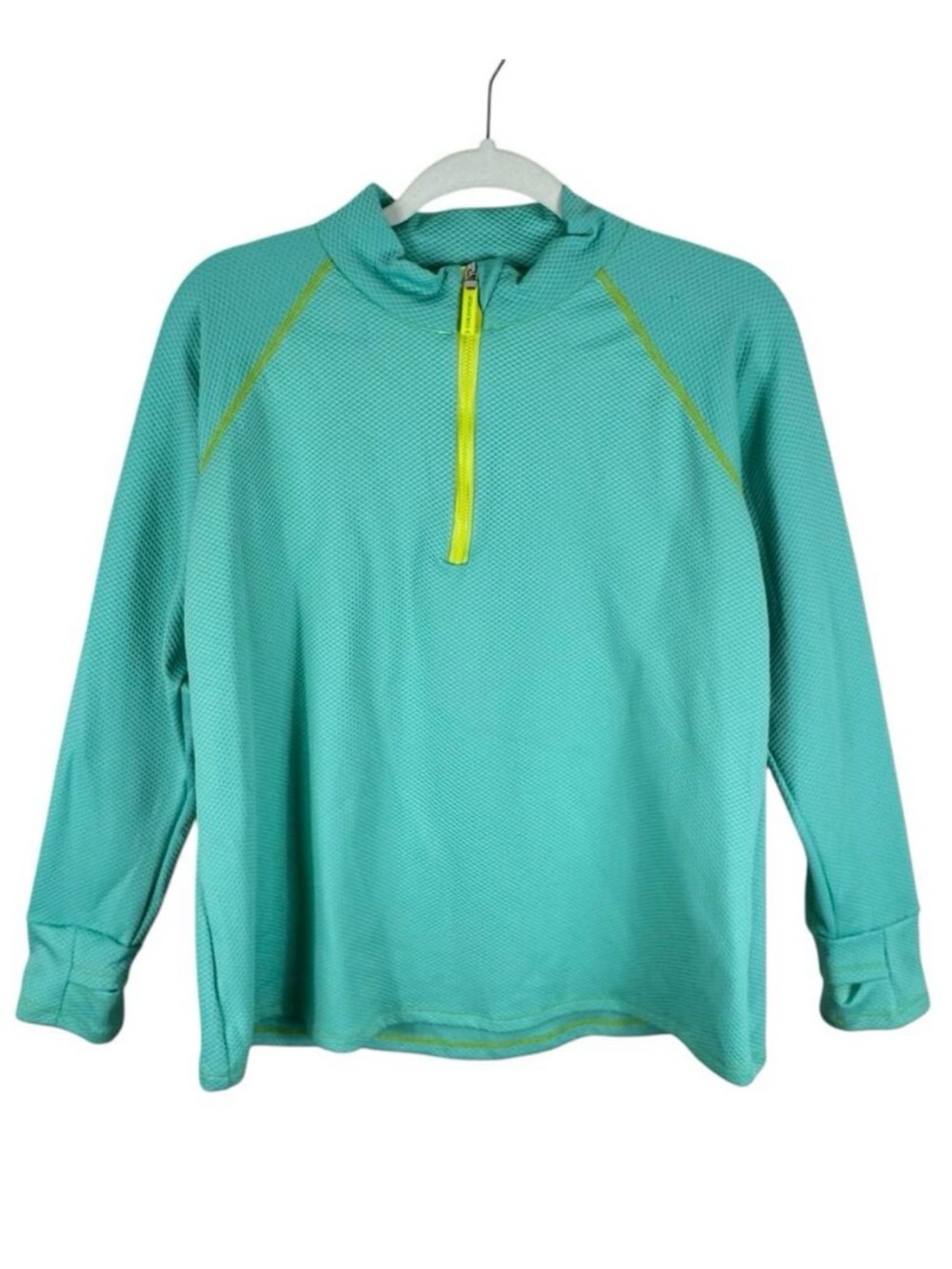 Coldpruf Teal Aqua Honeycomb Base Layer 1/4‎ Zip Mock Neck Pullover Tagless 2XL